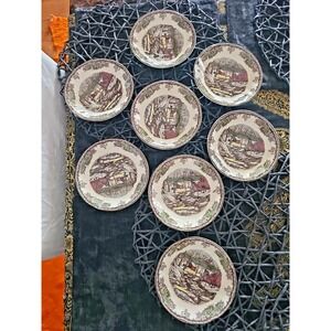 Johnson Brothers Friendly Village The Ice House 8 Saucers Cozy Decor 5.5 in